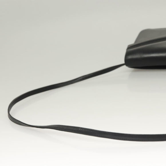 GIVENCHY Shoulder Bag Leather Black Gold Auth 131399