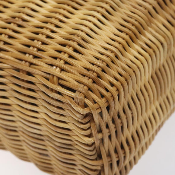 BURBERRY Hand Bag Wicker Beige Brown Auth 131420