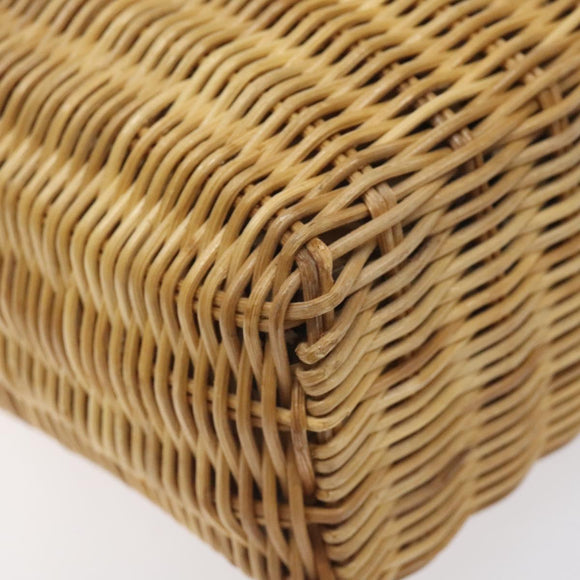 BURBERRY Hand Bag Wicker Beige Brown Auth 131420