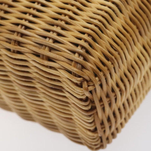 BURBERRY Hand Bag Wicker Beige Brown Auth 131420
