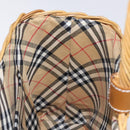 BURBERRY Hand Bag Wicker Beige Brown Auth 131420-17