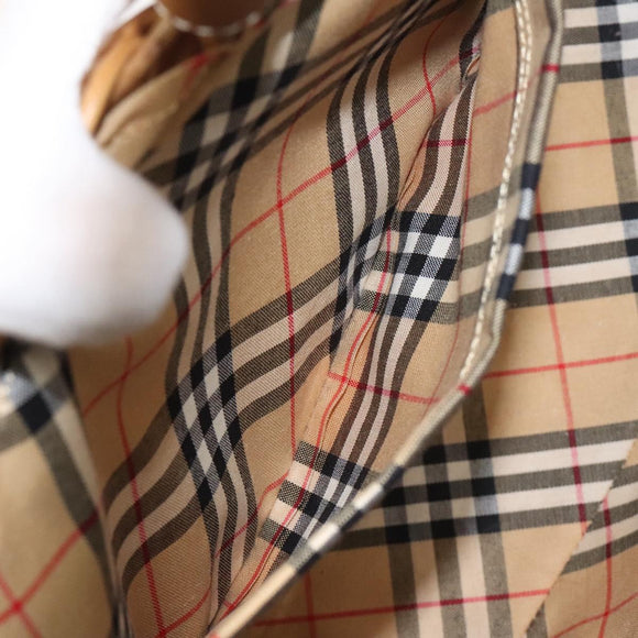 BURBERRY Hand Bag Wicker Beige Brown Auth 131420