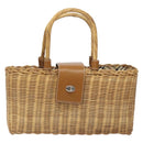 BURBERRY Hand Bag Wicker Beige Brown Auth 131420-13