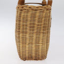 BURBERRY Hand Bag Wicker Beige Brown Auth 131420-4
