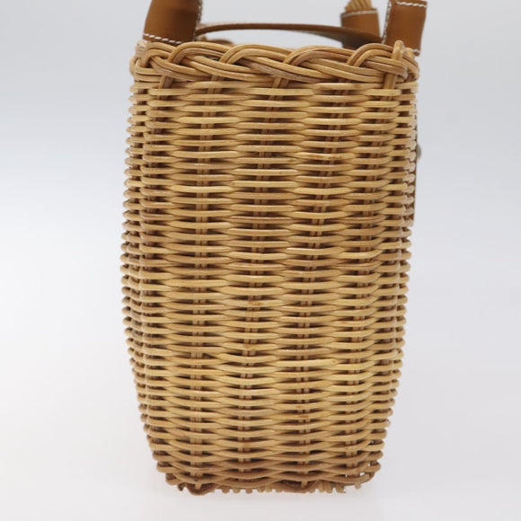 BURBERRY Hand Bag Wicker Beige Brown Auth 131420
