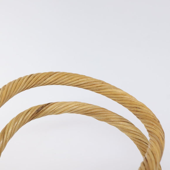 BURBERRY Hand Bag Wicker Beige Brown Auth 131420