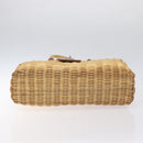 BURBERRY Hand Bag Wicker Beige Brown Auth 131420-5