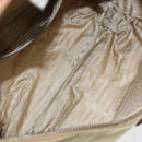 PRADA Shoulder Bag Nylon Leather Beige Silver Auth 131422-11