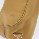 PRADA Shoulder Bag Nylon Beige Gold Auth 131423-15