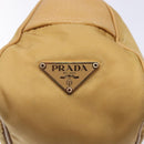 PRADA Shoulder Bag Nylon Beige Gold Auth 131423-18