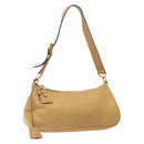 PRADA Shoulder Bag Nylon Beige Gold Auth 131423-1