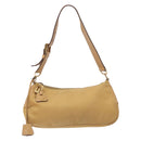 PRADA Shoulder Bag Nylon Beige Gold Auth 131423-13