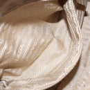 PRADA Shoulder Bag Nylon Beige Gold Auth 131423-23