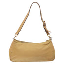 PRADA Shoulder Bag Nylon Beige Gold Auth 131423-2