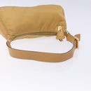 PRADA Shoulder Bag Nylon Beige Gold Auth 131423-7