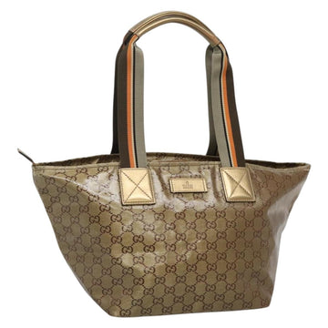 GUCCI GG Crystal Tote Bag Brown Silver 131230 Auth 131428