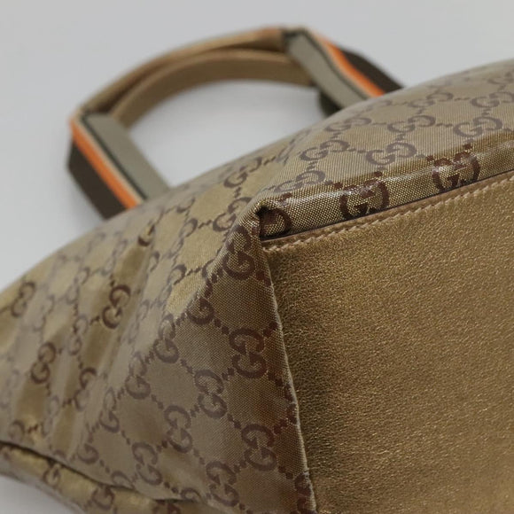 GUCCI GG Crystal Tote Bag Brown Silver 131230 Auth 131428