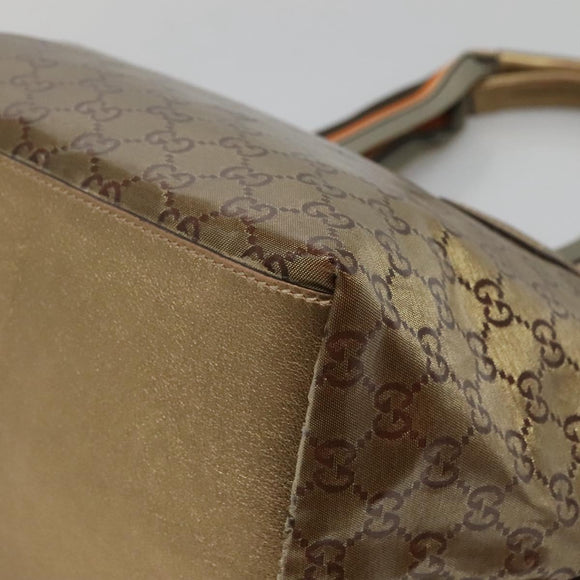 GUCCI GG Crystal Tote Bag Brown Silver 131230 Auth 131428