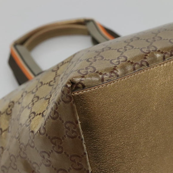 GUCCI GG Crystal Tote Bag Brown Silver 131230 Auth 131428