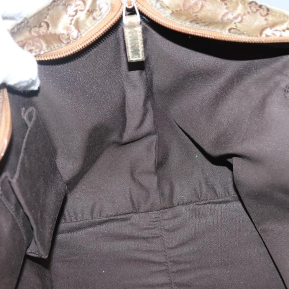 GUCCI GG Crystal Tote Bag Brown Silver 131230 Auth 131428