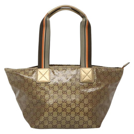 GUCCI GG Crystal Tote Bag Brown Silver 131230 Auth 131428 - 0