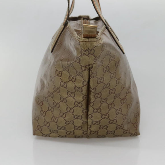 GUCCI GG Crystal Tote Bag Brown Silver 131230 Auth 131428