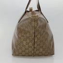 GUCCI GG Crystal Tote Bag Brown Silver 131230 Auth 131428-4