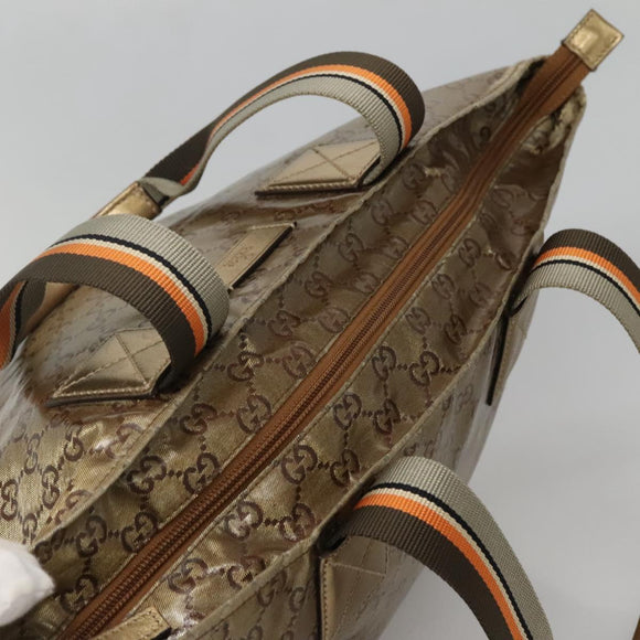 GUCCI GG Crystal Tote Bag Brown Silver 131230 Auth 131428