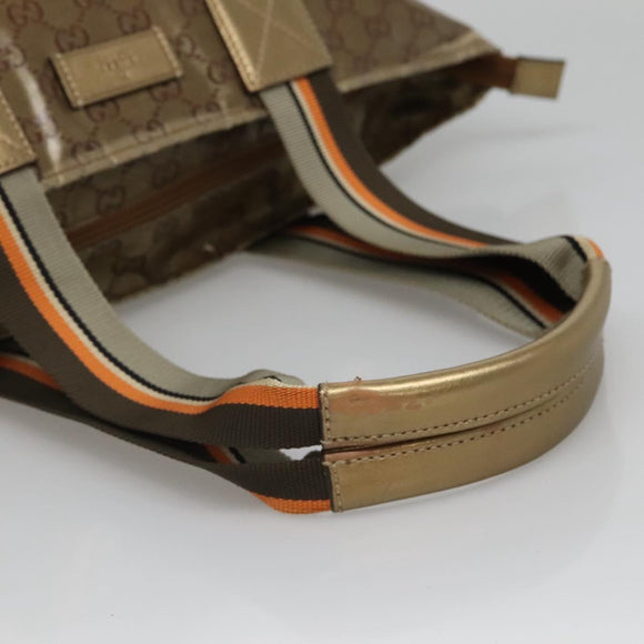 GUCCI GG Crystal Tote Bag Brown Silver 131230 Auth 131428