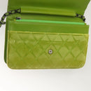 CHANEL Matelasse Chain Shoulder Bag Velor Green CC Auth 131434-9