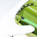 CHANEL Matelasse Chain Shoulder Bag Velor Green CC Auth 131434-24