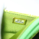 CHANEL Matelasse Chain Shoulder Bag Velor Green CC Auth 131434-11