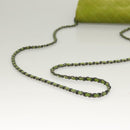 CHANEL Matelasse Chain Shoulder Bag Velor Green CC Auth 131434-7