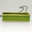 CHANEL Matelasse Chain Shoulder Bag Velor Green CC Auth 131434-5