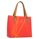 LOUIS VUITTON Monogram Vernis Fluo Houston Hand Bag Orange M91935 Auth 131452-1