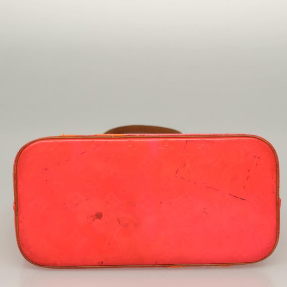 LOUIS VUITTON Monogram Vernis Fluo Houston Hand Bag Orange M91935 Auth 131452