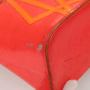 LOUIS VUITTON Monogram Vernis Fluo Houston Hand Bag Orange M91935 Auth 131452-17