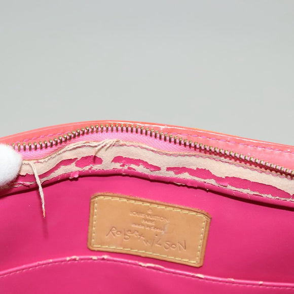 LOUIS VUITTON Monogram Vernis Fluo Houston Hand Bag Orange M91935 Auth 131452