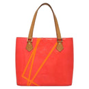 LOUIS VUITTON Monogram Vernis Fluo Houston Hand Bag Orange M91935 Auth 131452-13