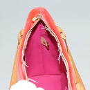 LOUIS VUITTON Monogram Vernis Fluo Houston Hand Bag Orange M91935 Auth 131452-22