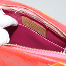 LOUIS VUITTON Monogram Vernis Fluo Houston Hand Bag Orange M91935 Auth 131452-24