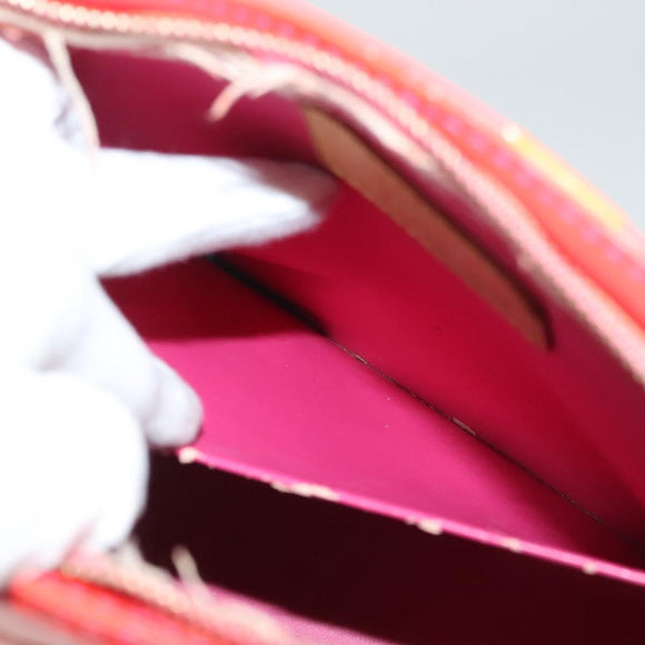 LOUIS VUITTON Monogram Vernis Fluo Houston Hand Bag Orange M91935 Auth 131452