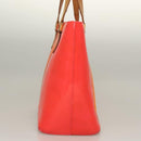 LOUIS VUITTON Monogram Vernis Fluo Houston Hand Bag Orange M91935 Auth 131452-3