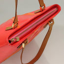 LOUIS VUITTON Monogram Vernis Fluo Houston Hand Bag Orange M91935 Auth 131452-7