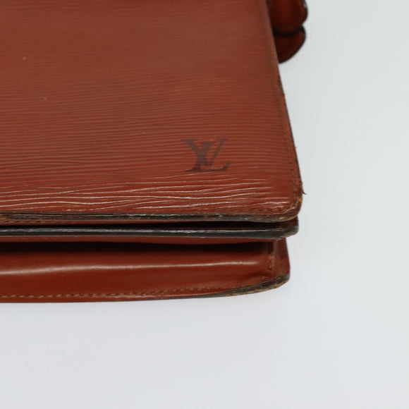 LOUIS VUITTON Epi Angian Clutch Bag Brown M52113 LV Auth 131458