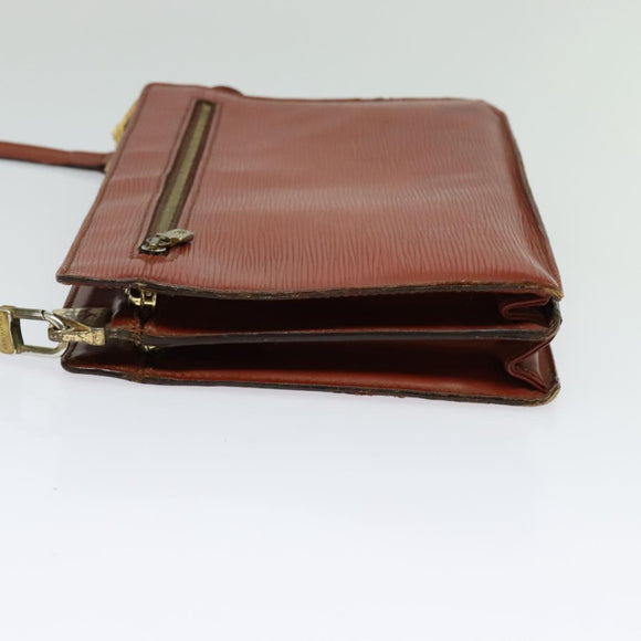 LOUIS VUITTON Epi Angian Clutch Bag Brown M52113 LV Auth 131458