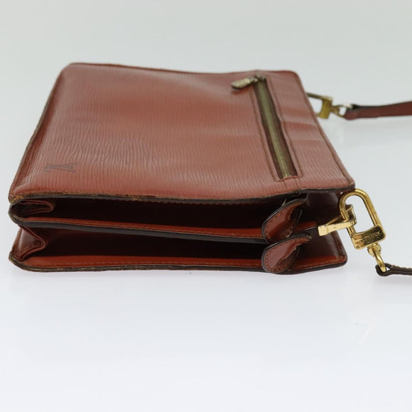 LOUIS VUITTON Epi Angian Clutch Bag Brown M52113 LV Auth 131458