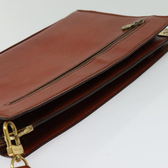 LOUIS VUITTON Epi Angian Clutch Bag Brown M52113 LV Auth 131458