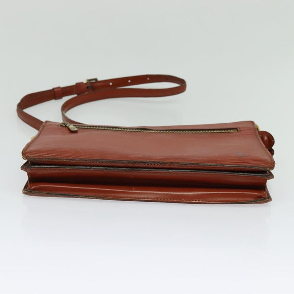 LOUIS VUITTON Epi Angian Clutch Bag Brown M52113 LV Auth 131458