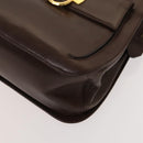Salvatore Ferragamo Gancini Hand Bag Leather 2way Brown Gold Auth 131461-15